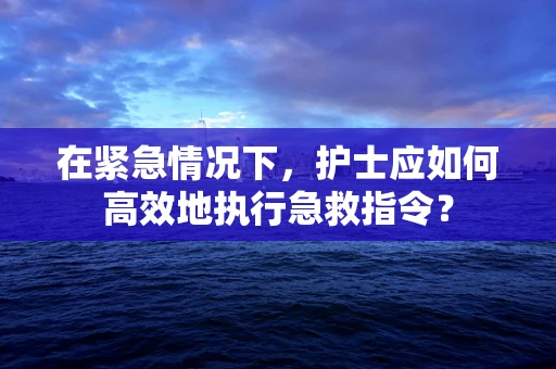 在紧急情况下，护士应如何高效地执行急救指令？