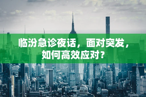 临汾急诊夜话，面对突发，如何高效应对？