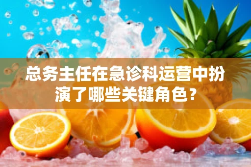 总务主任在急诊科运营中扮演了哪些关键角色？