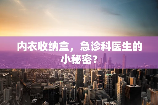 内衣收纳盒，急诊科医生的小秘密？