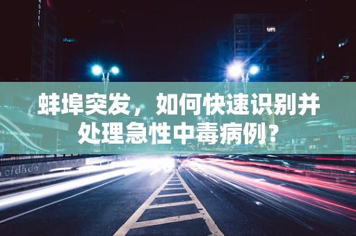 蚌埠突发，如何快速识别并处理急性中毒病例？